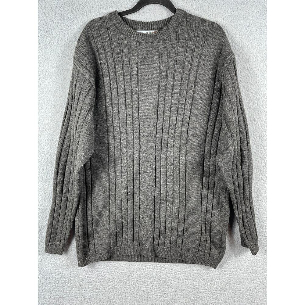 A. Adams & Spire Mens Size L Gray Knit Pullover Sweater